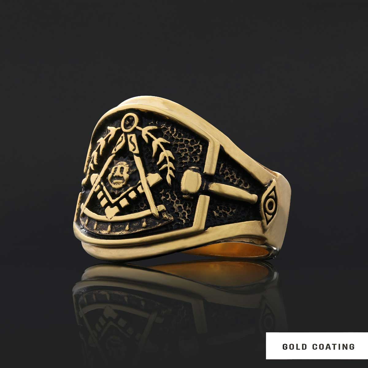 Statement Masons Ring, Personalized Freemason Symbol Ring, Special Design Mason Ring