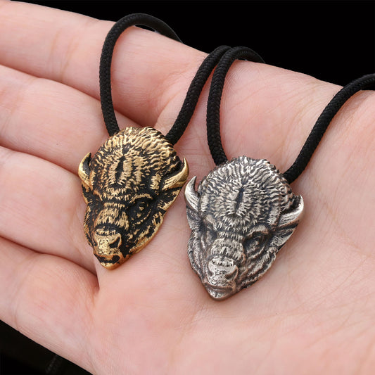 Sterling Silver Bison Pendant Gold Coating