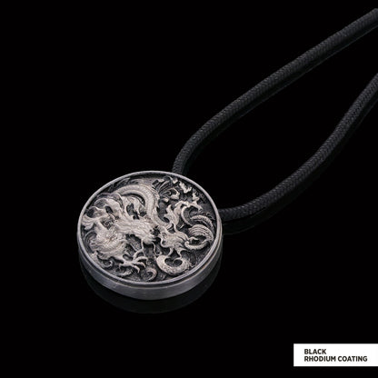 Sterling Silver Dragon Pendant Black Rhodium Coating by SWISS PLUS - Unique Pendants & Cool Design Necklaces
