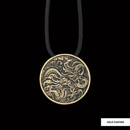 Sterling Silver Dragon Pendant Gold Coating