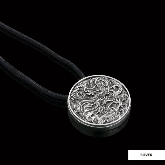 Sterling Silver Dragon Pendant Silver