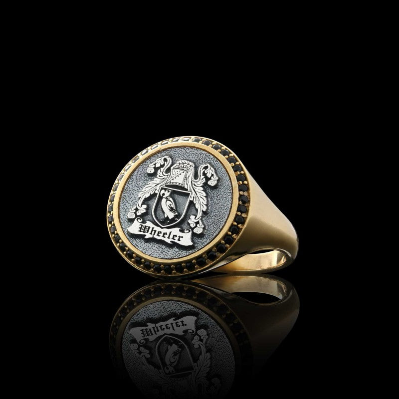 Sterling Silver Family Coat of Arms Women Ring