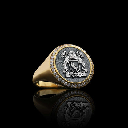 Sterling Silver Family Coat of Arms Women Ring by SWISS PLUS - Family Collection - view 4