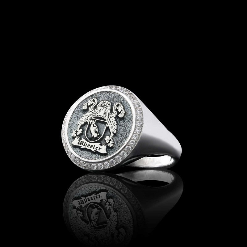 Sterling Silver Family Coat of Arms Women Ring