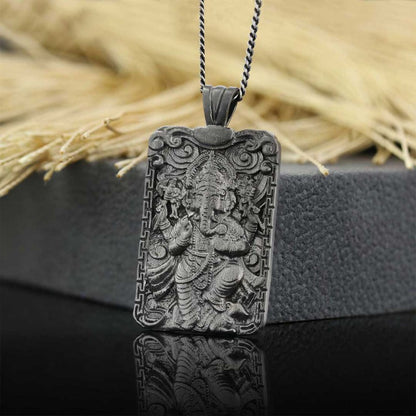 Sterling Silver Ganesha Necklace by SWISS PLUS - Unique Pendants & Cool Design Necklaces
