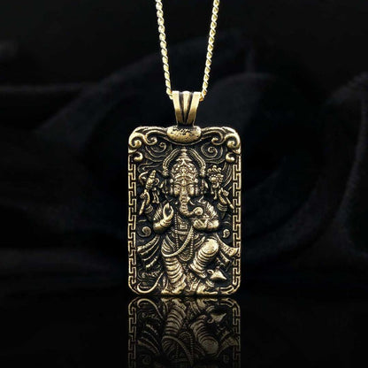 Sterling Silver Ganesha Necklace by SWISS PLUS - Unique Pendants & Cool Design Necklaces - view 2