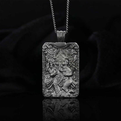Sterling Silver Ganesha Necklace by SWISS PLUS - Unique Pendants & Cool Design Necklaces - view 3
