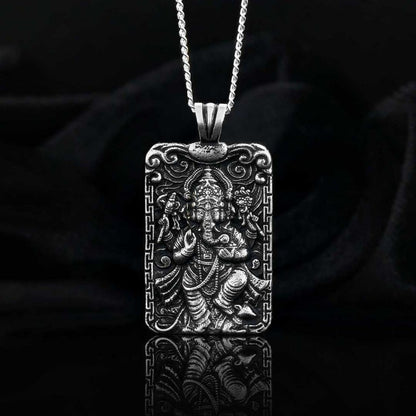 Sterling Silver Ganesha Necklace by SWISS PLUS - Unique Pendants & Cool Design Necklaces - view 4