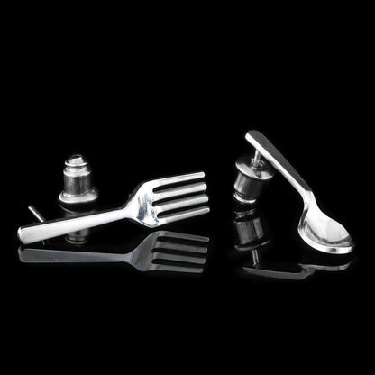 Sterling Silver Handmade Fork Spoon Earring by SWISS PLUS - Unique Design Earrings - view 3
