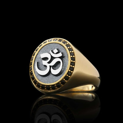 Sterling Silver Handmade Oval Stone Special Om Buddha Women Ring by SWISS PLUS - Buddhist Jewelry Collection - view 5