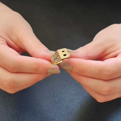 Sterling Silver Monogram B Bold Alphabet Women Ring by SWISS PLUS - Letter Collection - view 7