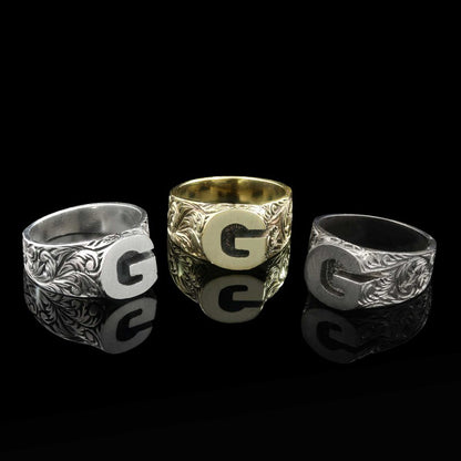 Sterling Silver Monogram G Bold Alphabet Women Ring by SWISS PLUS - Letter Collection - view 5