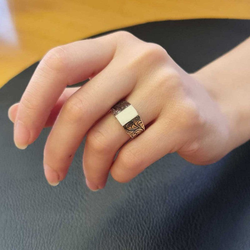 Sterling Silver Monogram I Bold Alphabet Women Ring - view 3