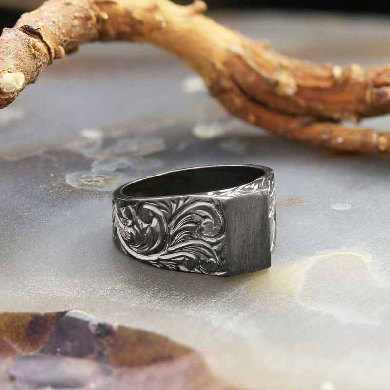 Sterling Silver Monogram I Bold Alphabet Women Ring - view 6