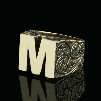 Sterling Silver Monogram Letter M Ring by SWISS PLUS - Letter Collection - view 6