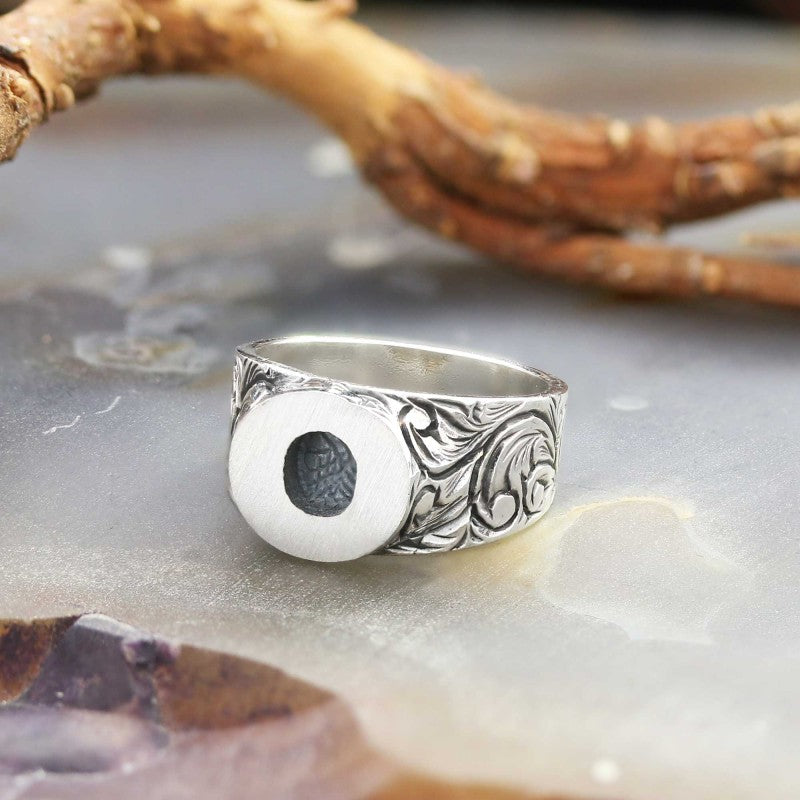 Sterling Silver Monogram O Bold Alphabet Women Ring