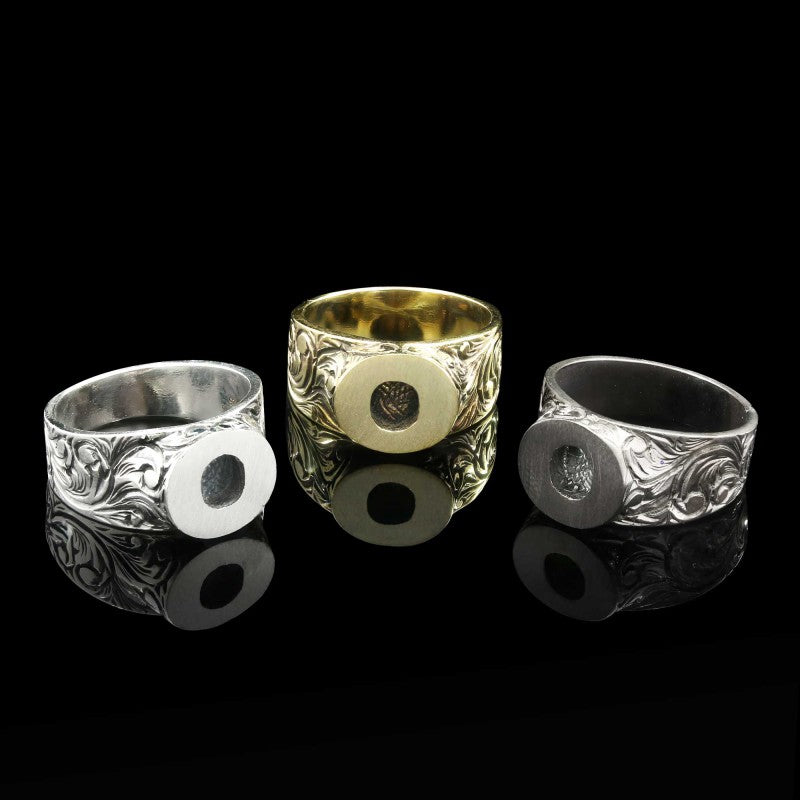 Sterling Silver Monogram O Bold Alphabet Women Ring - view 5