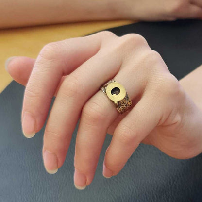 Sterling Silver Monogram Q Bold Alphabet Women Ring by SWISS PLUS - Letter Collection