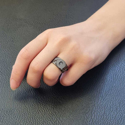 Sterling Silver Monogram Q Bold Alphabet Women Ring by SWISS PLUS - Letter Collection - view 7