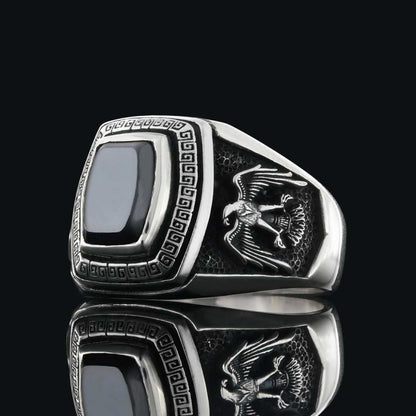 Sterling Silver Ottoman Eagle Signet Ring by SWISS PLUS - Ottoman Jewelry Collection - view 6