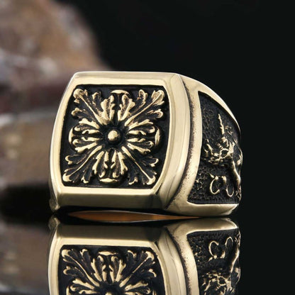 Sterling Silver Ring With Motif Without Stone by SWISS PLUS - Unique Design Rings