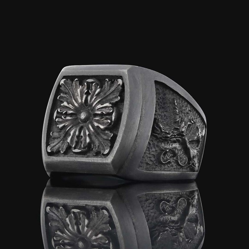 Sterling Silver Ring With Motif Without Stone by SWISS PLUS - Unique Design Rings - view 2