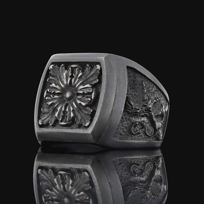 Sterling Silver Ring With Motif Without Stone by SWISS PLUS - Unique Design Rings - view 2