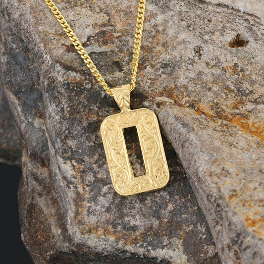 Sterling Silver Special Design Monogram Letter O Necklace - view 1