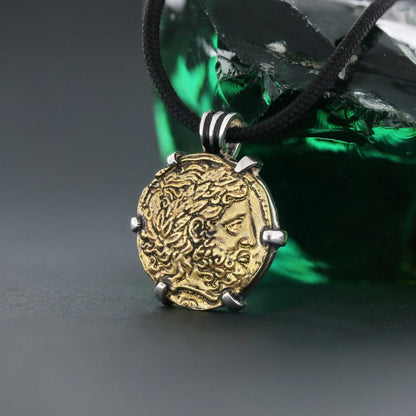 Sterling Silver Special Design Old Greek Coin Women Pendant by SWISS PLUS - Unique Design Women Pendants