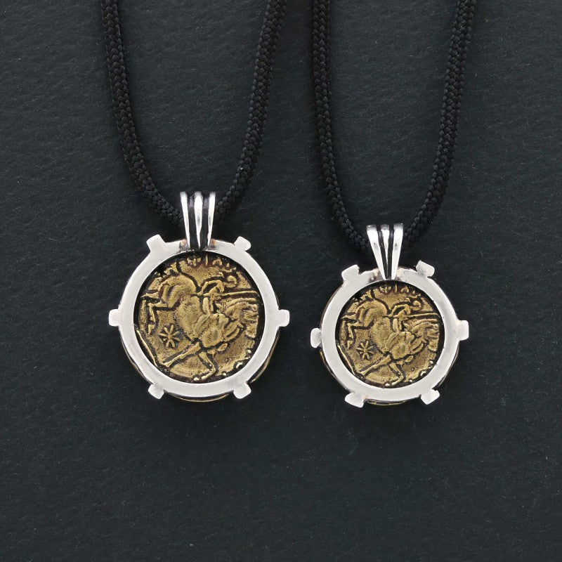 Sterling Silver Special Design Old Greek Coin Women Pendant