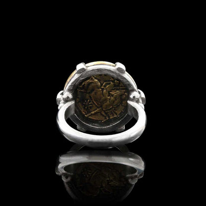 Sterling Silver Special Design Old Greek Coin Women Ring by SWISS PLUS - 925 Sterling Silver Rings for Men & Women - view 4