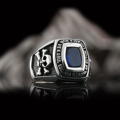 Stone Wiht Silver Masonic Ring, Signet Mason Ring, Mason Jewelry, Custom Mason Ring by SWISS PLUS - Mason Collection