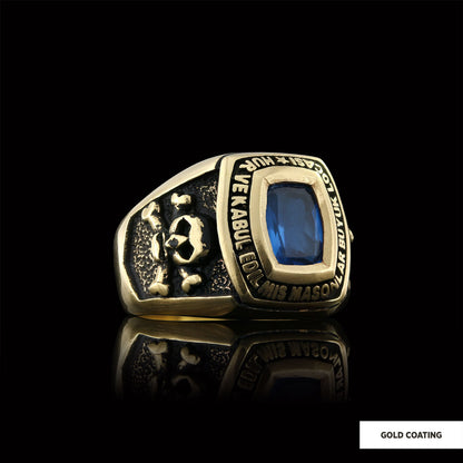 Stone Wiht Silver Masonic Ring, Signet Mason Ring, Mason Jewelry, Custom Mason Ring by SWISS PLUS - Mason Collection - view 2