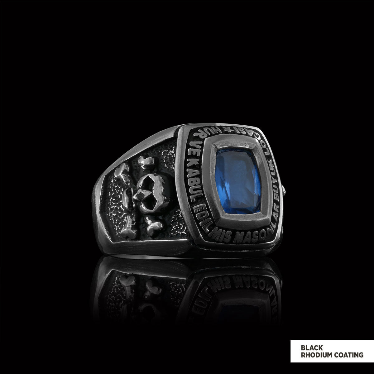 Stone Wiht Silver Masonic Ring, Signet Mason Ring, Mason Jewelry, Custom Mason Ring - view 4