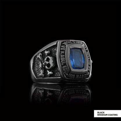 Stone Wiht Silver Masonic Ring, Signet Mason Ring, Mason Jewelry, Custom Mason Ring by SWISS PLUS - Mason Collection - view 4