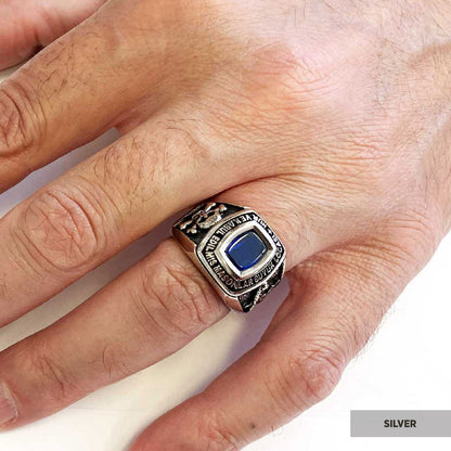 Stone Wiht Silver Masonic Ring, Signet Mason Ring, Mason Jewelry, Custom Mason Ring by SWISS PLUS - Mason Collection - view 6