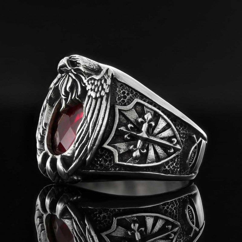 Stone With Cross Ring