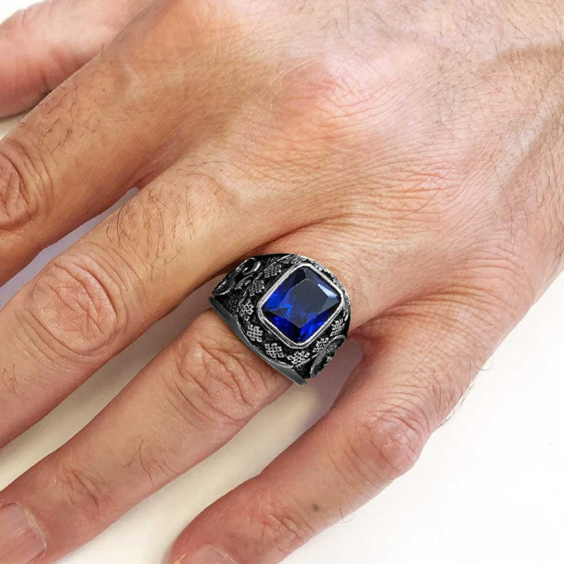 Stone With Silver Buddha Ring - view 6