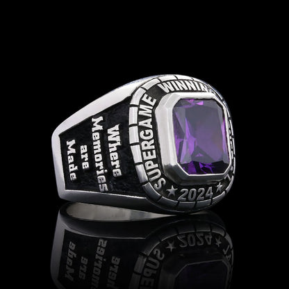 Supergame Winninig General 2024 Silver Ring by SWISS PLUS - Custom College Class Rings - view 3
