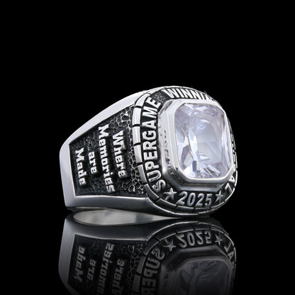 Supergame Winninig General 2025 Silver Ring by SWISS PLUS - Custom College Class Rings