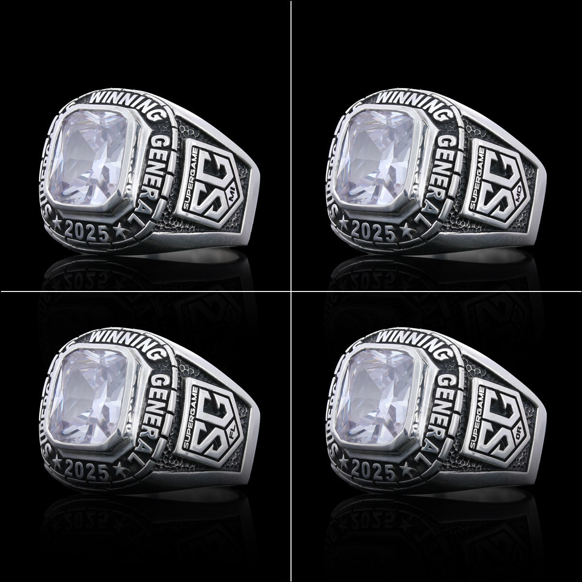 Supergame Winninig General 2025 Silver Ring by SWISS PLUS - Custom College Class Rings - view 2