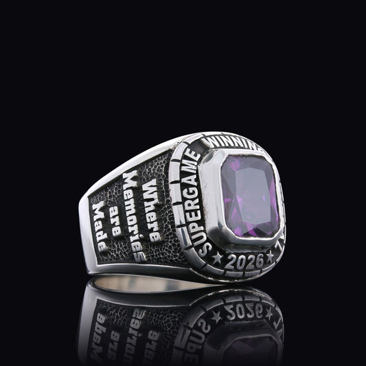 Supergame Winninig General 2026 Silver Rings by SWISS PLUS - Custom College Class Rings