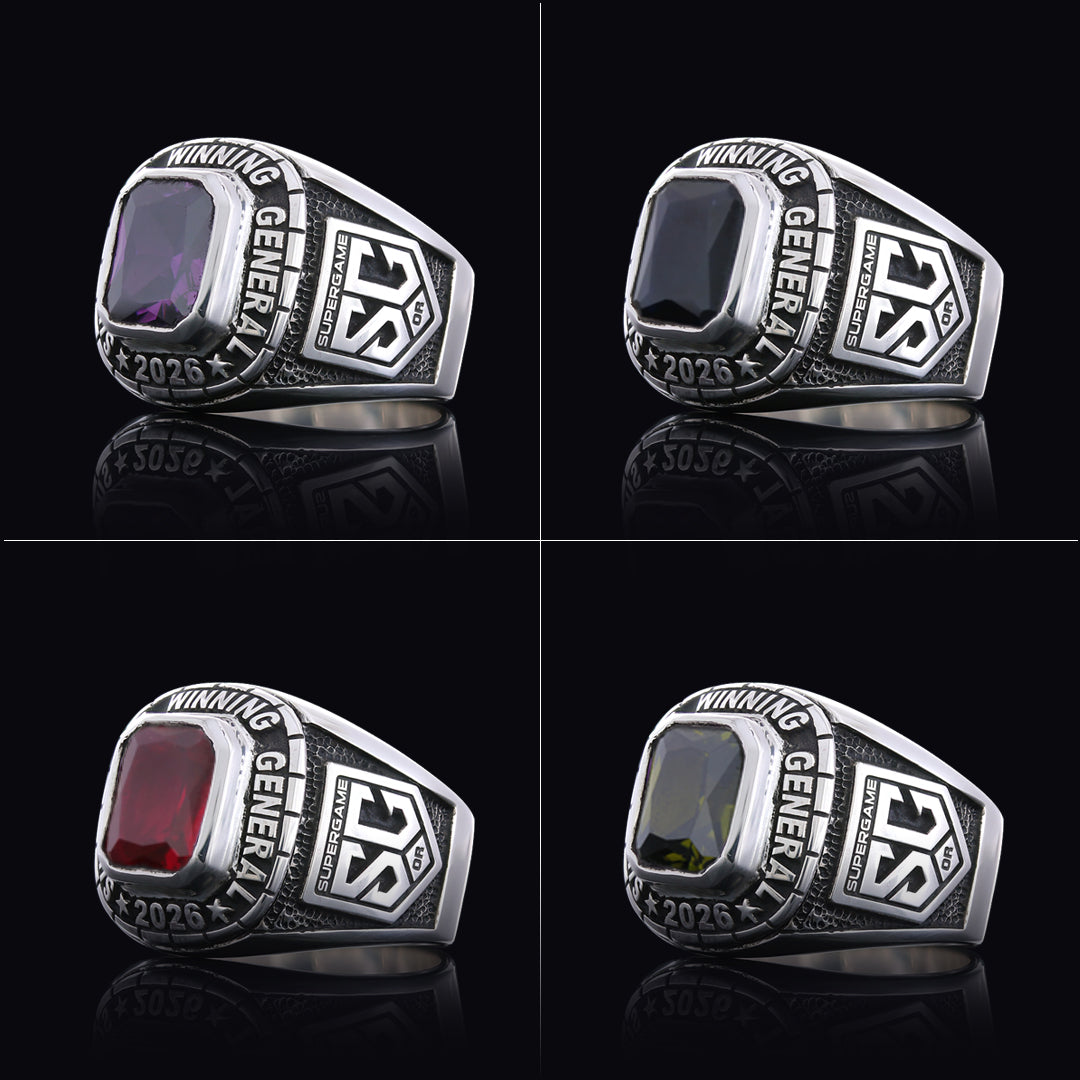 Supergame Winninig General 2026 Silver Rings by SWISS PLUS - Custom College Class Rings - view 2