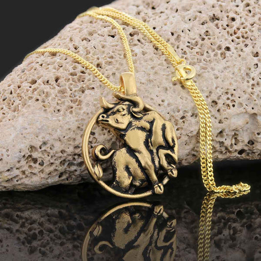 Taurus Pendant, Sterling Silver Taurus Necklace, Handmade Taurus Jewelry, Horoscope Taurus Necklace - view 1