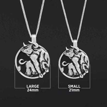 Taurus Pendant, Sterling Silver Taurus Necklace, Handmade Taurus Jewelry, Horoscope Taurus Necklace by SWISS PLUS - Zodiac Co