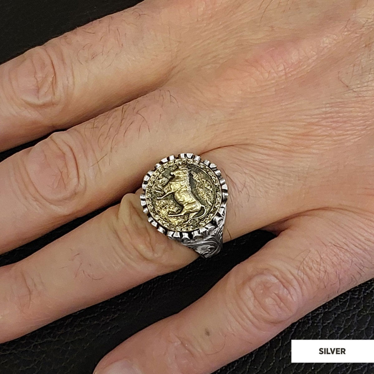 Taurus Sign Ring, 925 Sterling Silver Taurus Sign Ring by SWISS PLUS - Zodiac Collection - view 5