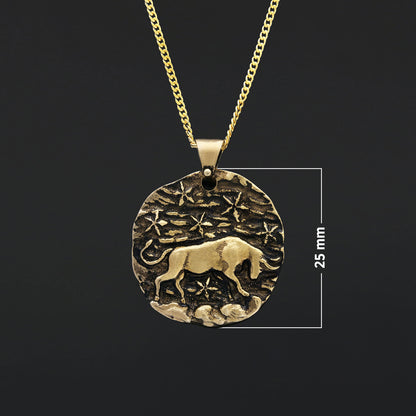 Taurus Zodiac Pendant, Star Sign Necklace, Astrological Jewelry by SWISS PLUS - Zodiac Collection - view 3