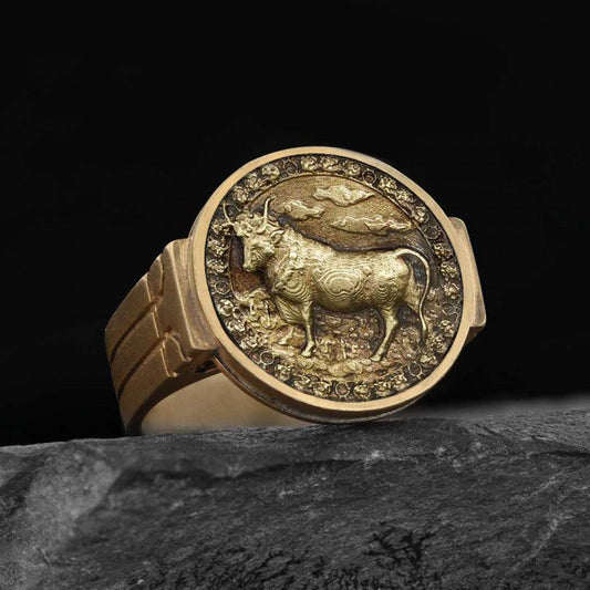 Taurus Zodiac Round Ring