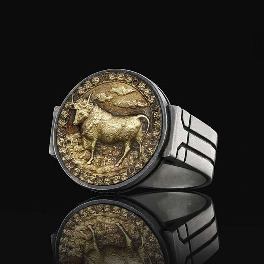 Taurus Zodiac Round Ring - view 2