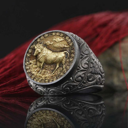 Taurus Zodiac Silver Ring by SWISS PLUS - Zodiac Collection